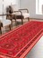 Vitage Etnik Kırmızı Desen Eskitme Model Dokuma Taban Kilim 4