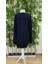 Kadın Uzun Kollu Bisiklet Yaka Ayı Desenli Viskon Iki Iplik Elbise 2xl-3xl-Lacivert 5