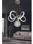 Kıvrım Tekli Kristal Top Simli Slikonlu Modern Oturma LED Avizesi 7