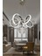 Kıvrım Tekli Kristal Top Simli Slikonlu Modern Oturma LED Avizesi 8