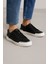 Siyah Deri Fileli Erkek Sneakers 1