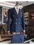İtalyan Stil Kruvaze Ceket Pantolon Takım Elbise Lacivert T4339 3