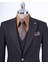 Italyan Stil Ceket Yelek Pantolon Takım Elbise Siyah T8614 2