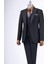 Italyan Stil Ceket Yelek Pantolon Takım Elbise Siyah T8614 4