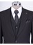 Italyan Stil Slim Fit Erkek Ceket Yelek Pantolon Takım Elbise Siyah T9024 2