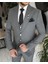 Italyan Stil Slim Fit Ceket Yelek Pantolon Takım Elbise Siyah T8355 2