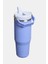 Kişiselleştirilmiş The Iceflow Flip Straw Pipetli Termos Bardak 0,89 Lt Açık Mavi 2