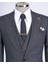 Italyan Stil Slim Fit Erkek Ceket Yelek Pantolon Takım Elbise Siyah T9122 2