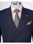 Italyan Stil Slim Fit Çizgili Kruvaze Ceket Pantolon Takım Elbise Lacivert T9501 2