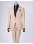 İtalyan stil slim fit mono yaka ceket pantolon takım elbise camel T11545 1