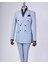 İtalyan Stil Slim Fit Erkek Kruvaze Ceket Pantolon Takım Elbise Mavi T12982 1