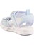 Mavi Cırtlı Işıklı Kız Bebek Sandalet 018129 B 4