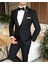 İtalyan kesim ceket yelek pantolon damatlık set Siyah T4913 1