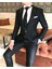 İtalyan stil ceket yelek pantolon siyah armürlü damatlık set T3746 3