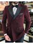 Italyan Kesim Erkek Ceket Pantolon Damatlık Set Bordo T7482 1