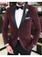 Italyan Kesim Erkek Ceket Pantolon Damatlık Set Bordo T7497 1