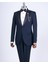 Italyan Kesim Slim Fit Sivri Yaka Ceket Pantolon Damatlık Set Lacivert T9191 1