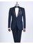 Italyan Kesim Slim Fit Sivri Yaka Ceket Pantolon Damatlık Set Lacivert T9191 4