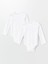Lcw Baby Ekru Bisiklet Yaka Uzun Kollu Kız Bebek Çıtçıtlı Bodysuit 2'li 2