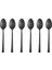 Mat Siyah Kahve Kaşığı 14 cm 6 Adet 1