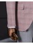 Klasik Kesim Regular Fit Mono Yaka Ekose Erkek Ceket Pembe T11526 5