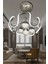 Arya Fanus 4 Toplu Simli Slikonlu Yüksek (Işık) Modern Salon LED Avizesi 1