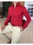italyan stil slim fit dik yaka saten erkek kırmızı gömlek T4113 2