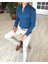 İtalyan Stil Slim Fit Dik Yaka Saten Erkek Gömlek Lacivert T4752 2