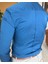 İtalyan Stil Slim Fit Dik Yaka Saten Erkek Gömlek Lacivert T4752 3
