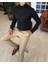 İtalyan Kesim Slim Fit Erkek Saten Siyah Zincirli Gömlek T4090 1