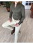 Italyan Stil Slim Fit Dik Yaka Saten Erkek Gömlek Haki T4745 2
