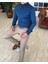 İtalyan Kesim Slim Fit Erkek Saten Lacivert Zincirli Gömlek T4098 1