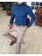 İtalyan Kesim Slim Fit Erkek Saten Lacivert Zincirli Gömlek T4098 2