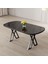 Jolin Serisi Mdf 90X168 Siyah Mermer Desen Mutfak Masa Takımı 6 Siyah Metal Sandalye 2