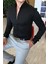 Italyan Kesim Slim Fit Erkek Küçük Yaka Gömlek Siyah T4798 1