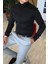 Italyan Kesim Slim Fit Erkek Küçük Yaka Gömlek Siyah T4798 2