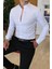 Italyan Kesim Slim Fit Erkek Hakim Yaka Gömlek Beyaz T4797 1