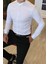 Italyan Kesim Slim Fit Erkek Hakim Yaka Gömlek Beyaz T4797 2