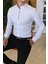 Italyan Kesim Slim Fit Erkek Hakim Yaka Gömlek Beyaz T4797 3