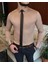 Italyan Stil Slim Fit Erkek Kravat Yaka Gömlek Vizon T6820 1