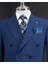 Italyan Stil Kruvaze Ceket Pantolon Takım Elbise Lacivert T14117 2