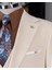 Italyan Stil Slim Fit Ceket Yelek Pantolon Takım Elbise Bej T14385 3