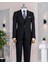 Italyan Stil Slim Fit Ceket Yelek Pantolon Takım Elbise Siyah T14187 1