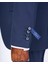 Italyan Stil Slim Fit Erkek Ceket Yelek Pantolon Takım Elbise Lacivert T13466 3