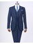 Italyan Stil Slim Fit Erkek Ceket Yelek Pantolon Takım Elbise Lacivert T13466 5