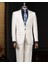 Italyan Stil Slim Fit Ceket Pantolon Takım Elbise Ekru T14158 1