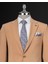 Italyan Stil Slim Fit Ceket Pantalon Takım Elbise Camel T14000 2