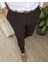 Italyan Stil Slim Fit Erkek Kumaş Pantolon Kahverengi T4488 5