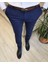 İtalyan stil slim fit erkek kumaş pantolon Açık Lacivert T4828 1