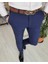 İtalyan stil slim fit erkek kumaş pantolon Açık Lacivert T4828 3